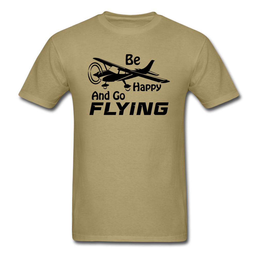 Be Happy And Go Flying - Black - Unisex Classic T-Shirt - khaki