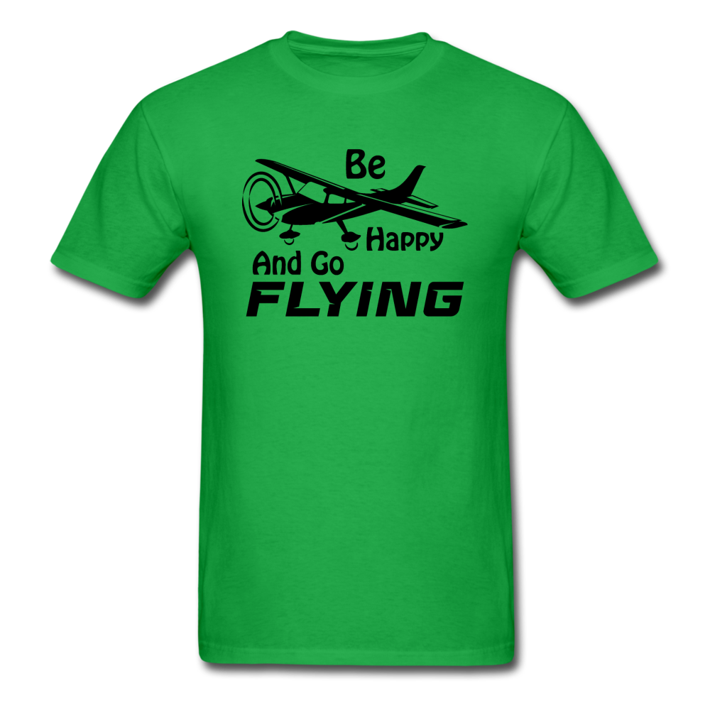 Be Happy And Go Flying - Black - Unisex Classic T-Shirt - bright green