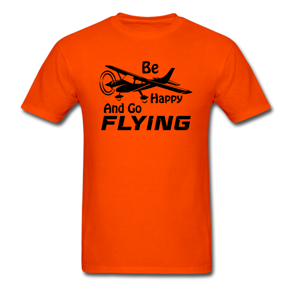 Be Happy And Go Flying - Black - Unisex Classic T-Shirt - orange