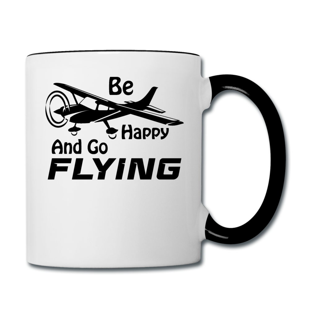 Be Happy And Go Flying - Black - Contrast Coffee Mug - white/black