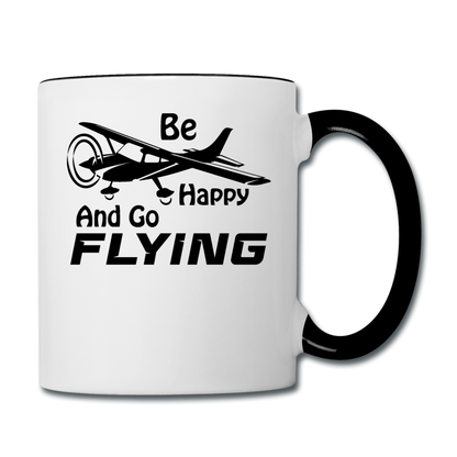 Be Happy And Go Flying - Black - Contrast Coffee Mug - white/black