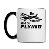 Be Happy And Go Flying - Black - Contrast Coffee Mug - white/black