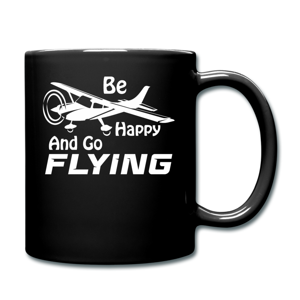 Be Happy And Go Flying - White - Full Color Mug - black