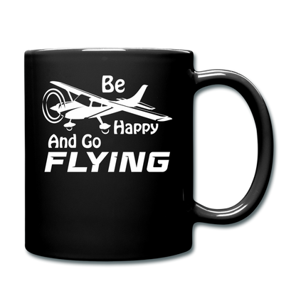 Be Happy And Go Flying - White - Full Color Mug - black