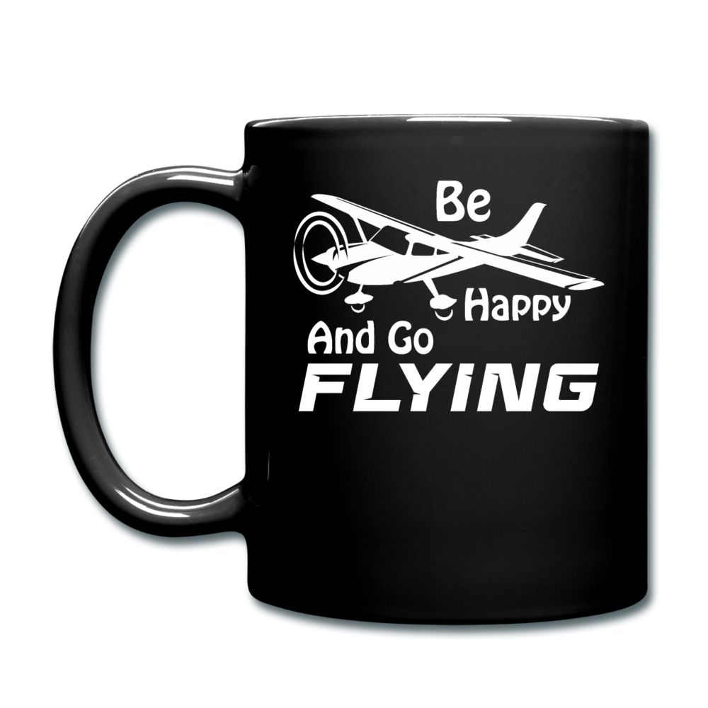 Be Happy And Go Flying - White - Full Color Mug - black