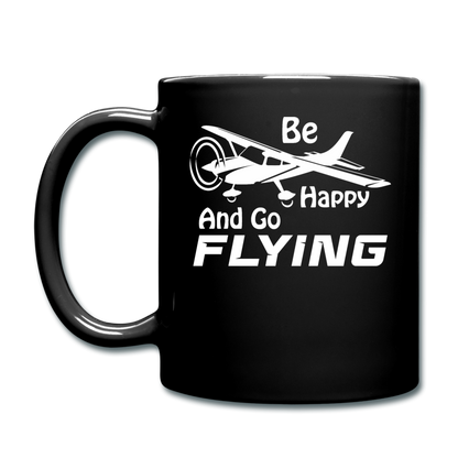 Be Happy And Go Flying - White - Full Color Mug - black