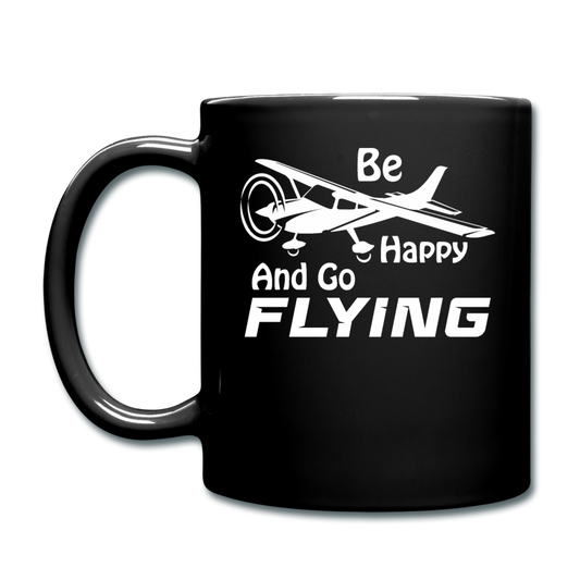 Be Happy And Go Flying - White - Full Color Mug - black