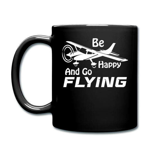 Be Happy And Go Flying - White - Full Color Mug - black