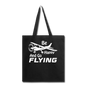 Be Happy And Go Flying - White - Tote Bag - black