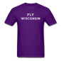 Fly Wisconsin - Words - Stencil - Unisex Classic T-Shirt - purple