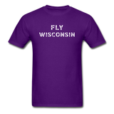 Fly Wisconsin - Words - Stencil - Unisex Classic T-Shirt - purple