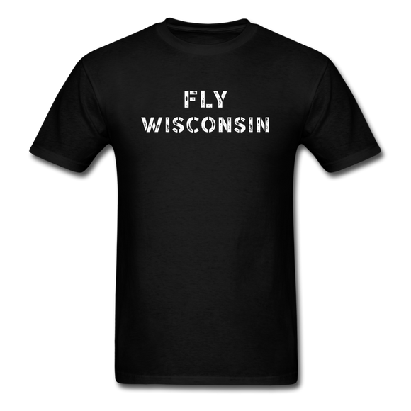 Fly Wisconsin - Words - Stencil - Unisex Classic T-Shirt - black