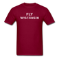 Fly Wisconsin - Words - Stencil - Unisex Classic T-Shirt - burgundy