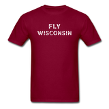 Fly Wisconsin - Words - Stencil - Unisex Classic T-Shirt - burgundy