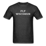 Fly Wisconsin - Words - Stencil - Unisex Classic T-Shirt - heather black