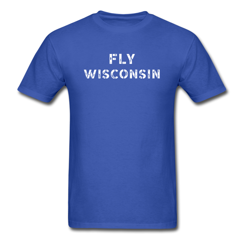 Fly Wisconsin - Words - Stencil - Unisex Classic T-Shirt - royal blue