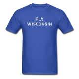 Fly Wisconsin - Words - Stencil - Unisex Classic T-Shirt - royal blue