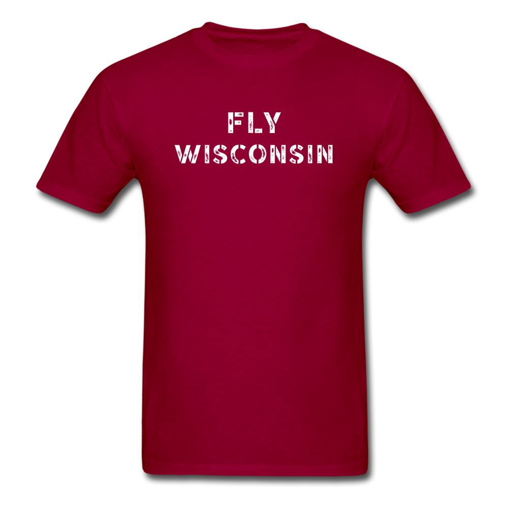 Fly Wisconsin - Words - Stencil - Unisex Classic T-Shirt - dark red