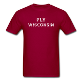 Fly Wisconsin - Words - Stencil - Unisex Classic T-Shirt - dark red