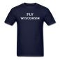 Fly Wisconsin - Words - Stencil - Unisex Classic T-Shirt - navy