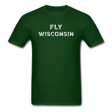 Fly Wisconsin - Words - Stencil - Unisex Classic T-Shirt - forest green