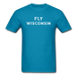 Fly Wisconsin - Words - Stencil - Unisex Classic T-Shirt - turquoise