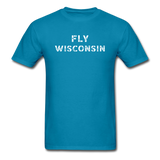 Fly Wisconsin - Words - Stencil - Unisex Classic T-Shirt - turquoise