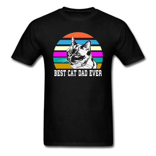 Best Cat Dad Ever - Retro - Unisex Classic T-Shirt - black