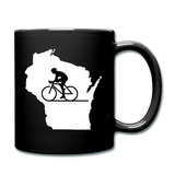 Bike Wisconsin - State - White - Full Color Mug - black
