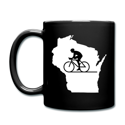 Bike Wisconsin - State - White - Full Color Mug - black