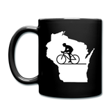 Bike Wisconsin - State - White - Full Color Mug - black