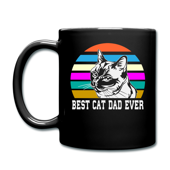 Best Cat Dad Ever - Retro - Full Color Mug - black