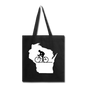 Bike Wisconsin - State - White - Tote Bag - black