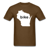 Bike Wisconsin - Word - White - Unisex Classic T-Shirt - brown