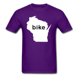 Bike Wisconsin - Word - White - Unisex Classic T-Shirt - purple