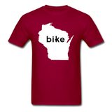 Bike Wisconsin - Word - White - Unisex Classic T-Shirt - dark red