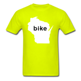 Bike Wisconsin - Word - White - Unisex Classic T-Shirt - safety green