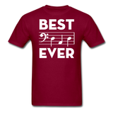 Best Dad Ever - Music Notes - Unisex Classic T-Shirt - burgundy