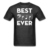 Best Dad Ever - Music Notes - Unisex Classic T-Shirt - heather black