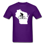 Bike Wisconsin - State - White - Unisex Classic T-Shirt - purple