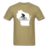 Bike Wisconsin - State - White - Unisex Classic T-Shirt - khaki