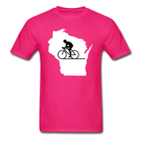 Bike Wisconsin - State - White - Unisex Classic T-Shirt - fuchsia