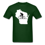Bike Wisconsin - State - White - Unisex Classic T-Shirt - forest green