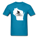 Bike Wisconsin - State - White - Unisex Classic T-Shirt - turquoise