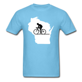 Bike Wisconsin - State - White - Unisex Classic T-Shirt - aquatic blue
