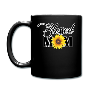 Blessed Mom - Sunflower - Full Color Mug - black