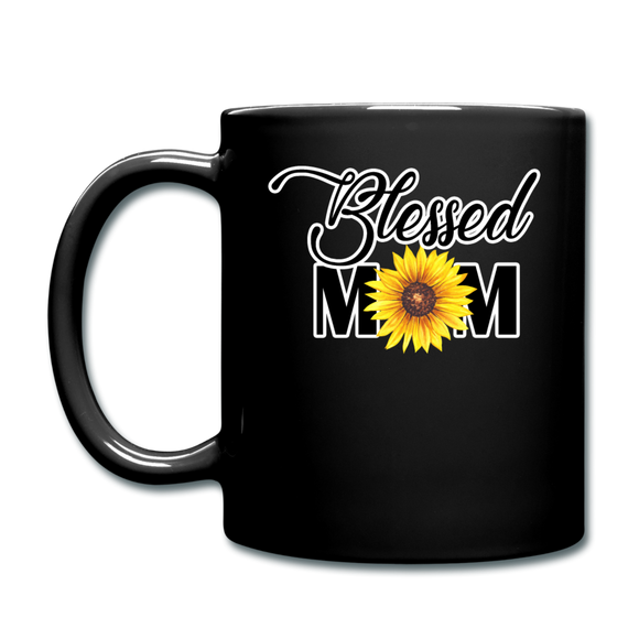 Blessed Mom - Sunflower - Full Color Mug - black