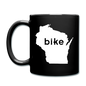 Bike Wisconsin - Word - White - Full Color Mug - black