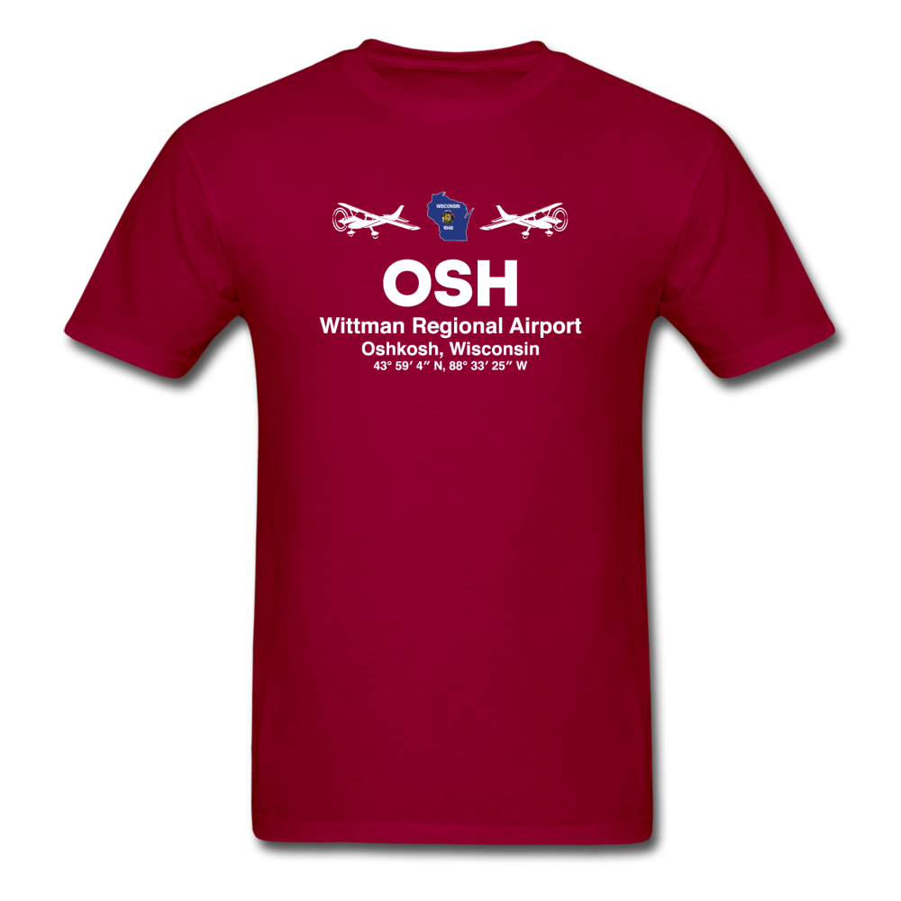 OSH - Wittman Regional - White - Unisex Classic T-Shirt - dark red