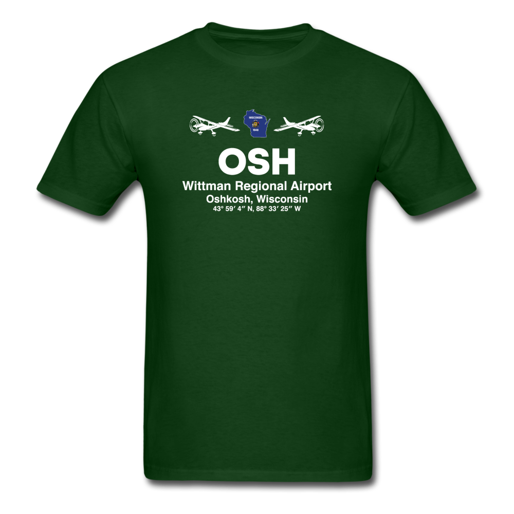 OSH - Wittman Regional - White - Unisex Classic T-Shirt - forest green